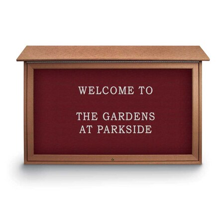 United Visual Products Indoor Enclosed Combo Board, 42"x32", Satin Frame/White Porc & Apricot UVCB4232-WHTPORC-APRICOT